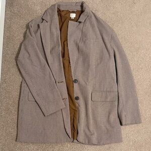 a new day Brown Checkered Blazer
